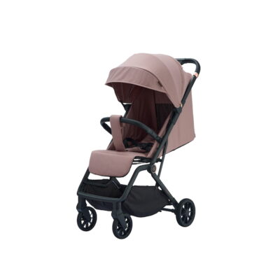5 Travel-Friendly Baby Products You’ll Be Glad You Packed 4 Side view of Koopers Eezi lightweight stroller Malaysia in dusty pink, perfect for travel and urban use