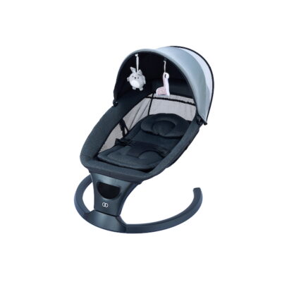 5 Travel-Friendly Baby Products You’ll Be Glad You Packed 10 Koopers Lena+ electric baby swing in dark grey with mesh sides and hanging plush toys, portable baby swing Malaysia