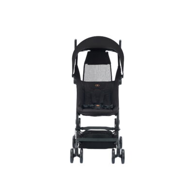 How to Fold, Store, and Maintain Your Koopers Stroller for Longevity 2 Koopers Kabina Pro stroller in black with full canopy and mesh window, perfect for urban outings in Malaysia.
