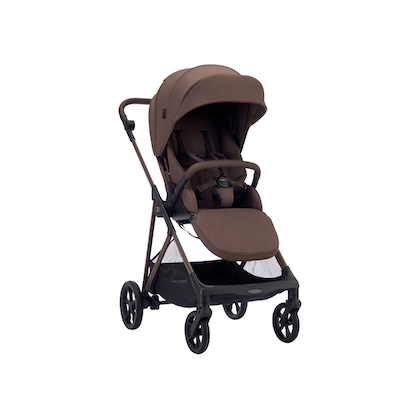 baby-stroller-cleaning-maintaining-3 Koopers Mozi X baby stroller in brown with extended canopy, padded seat and safety harness for everyday use in Malaysia.