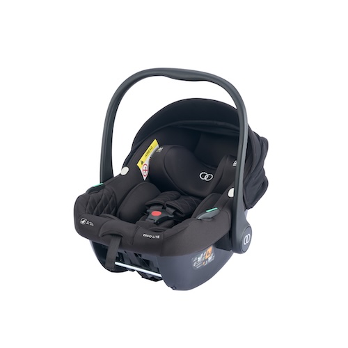 new-parents-tips-for-new-mums-dads-1 Black Koopers Ergo Lite Baby Carrier shown front view as multi-functional infant car seat on sturdy base stand, with padded headrest, 5-point harness straps, adjustable settings and breathable cationic fabric – ECE R129 approved for safe newborn travel (40-87cm) in hot Malaysian climate.