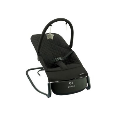 discover-best-baby-bouncer-swing-for-your-baby-in malaysia-4 Black Koopers electric baby bouncer with toy bar and harness, ideal lightweight rocker for newborns in Malaysian homes