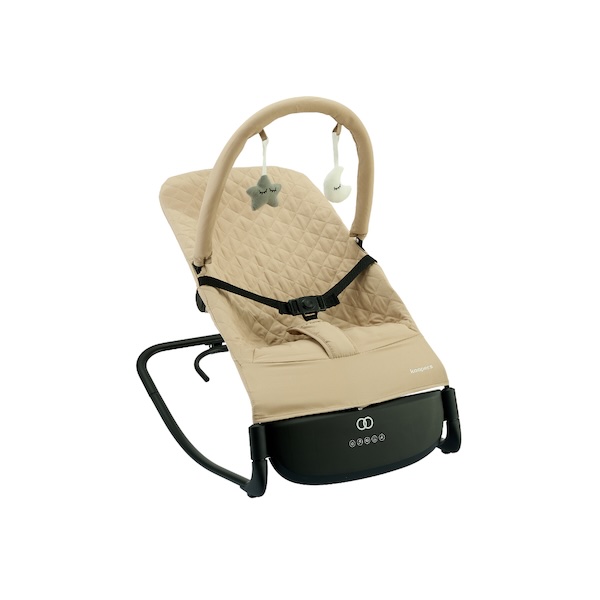 balik-kampung-with-baby-tips-for–parents-18-koopers-bobo-electric-baby-bouncer Koopers Bobo electric baby bouncer tan with toy bar music for Raya open houses Malaysia, portable 2.8kg auto-rocking swing newborn soothing balik kampung.